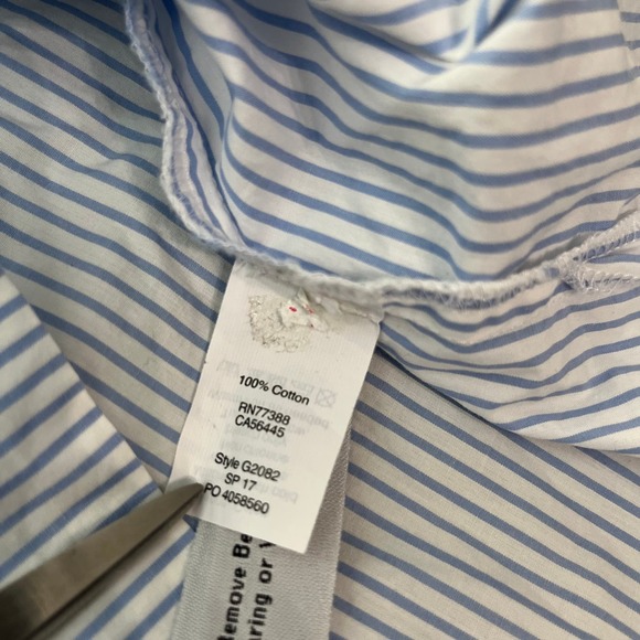 Madewell Clean Off The Shoulder Top Womens Size XS Blue White Striped Casual - Picture 7 of 11